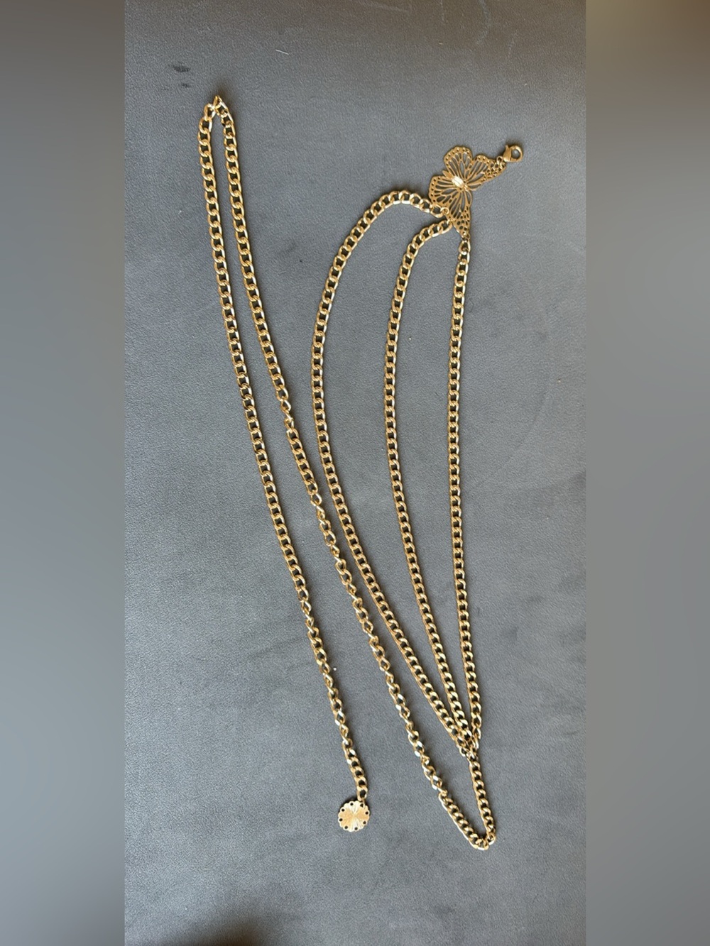 Gold Butterfly Charm Chain Belt for Women